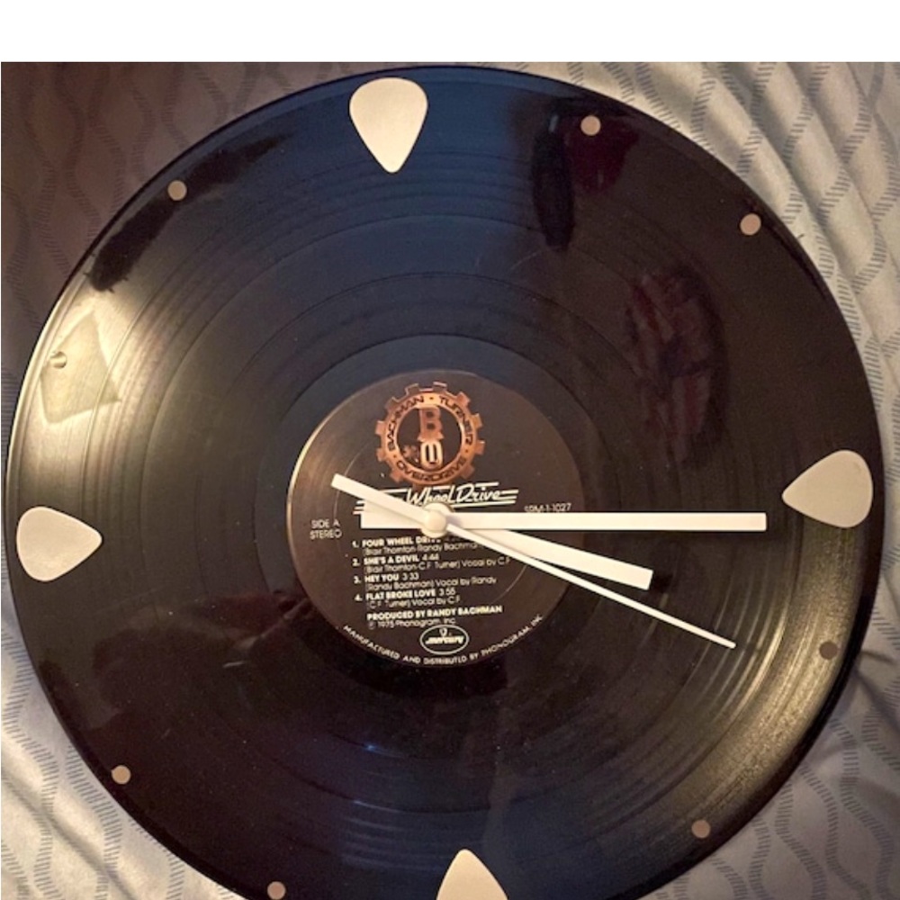 Vinyl record clock